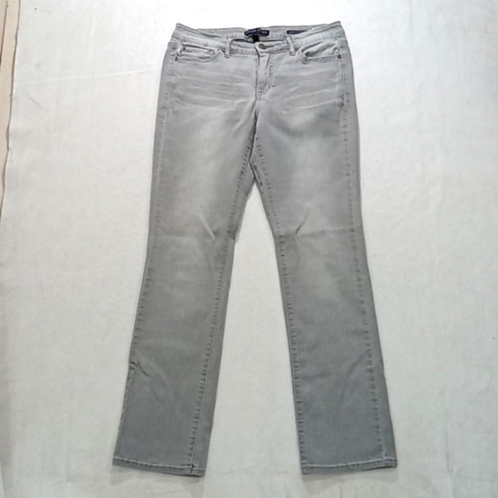 Code Bleu jeans women's size 10 gray Maya straight distress /